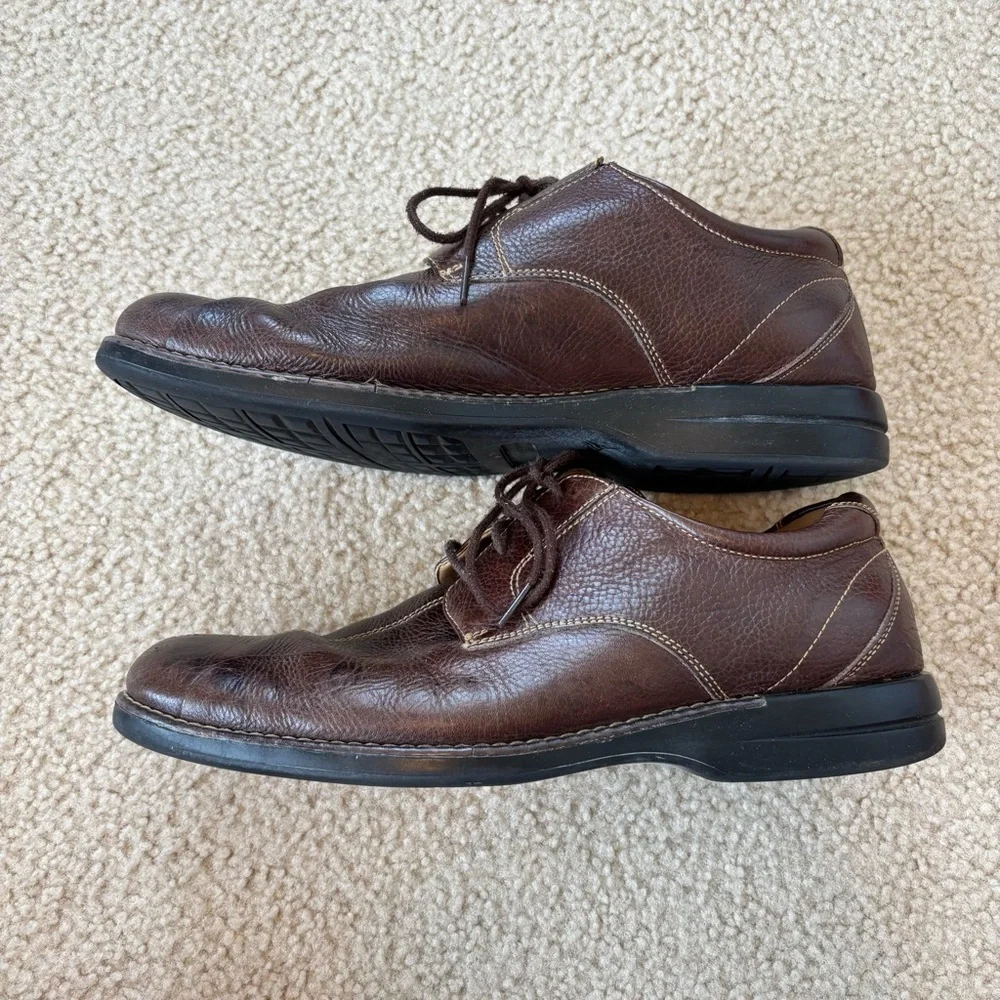 Dockers Men’s Brown Leather Oxfords with Squared Toe Size 13